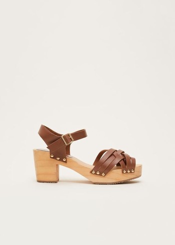 Phase Eight Woven Clog Heels Brown Australia | TU9780632